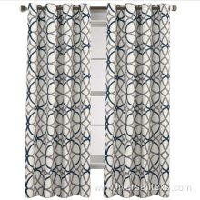 Geo Pattern Printed Grommet Curtain Drapes